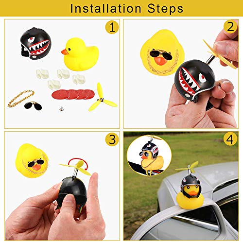 AFASOES 4 Pz Paperella di Gomma per Auto Anatra di...