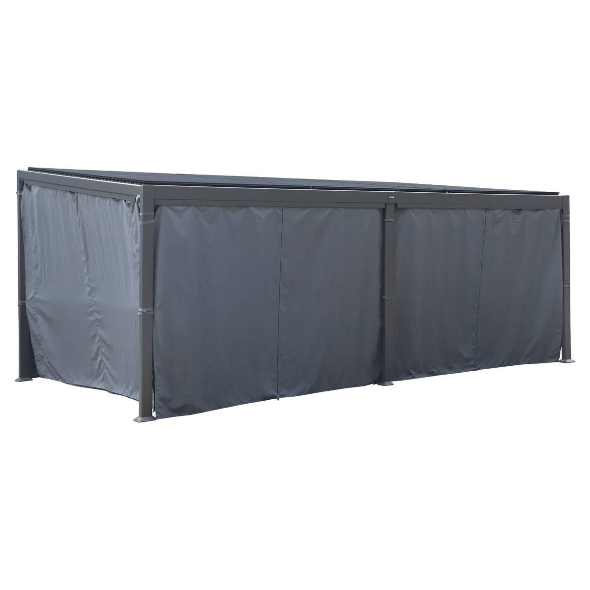 Hespéride - Rideaux pour pergola biocliamtique Avila Ardoise 6 x 3,​5m en Polyester