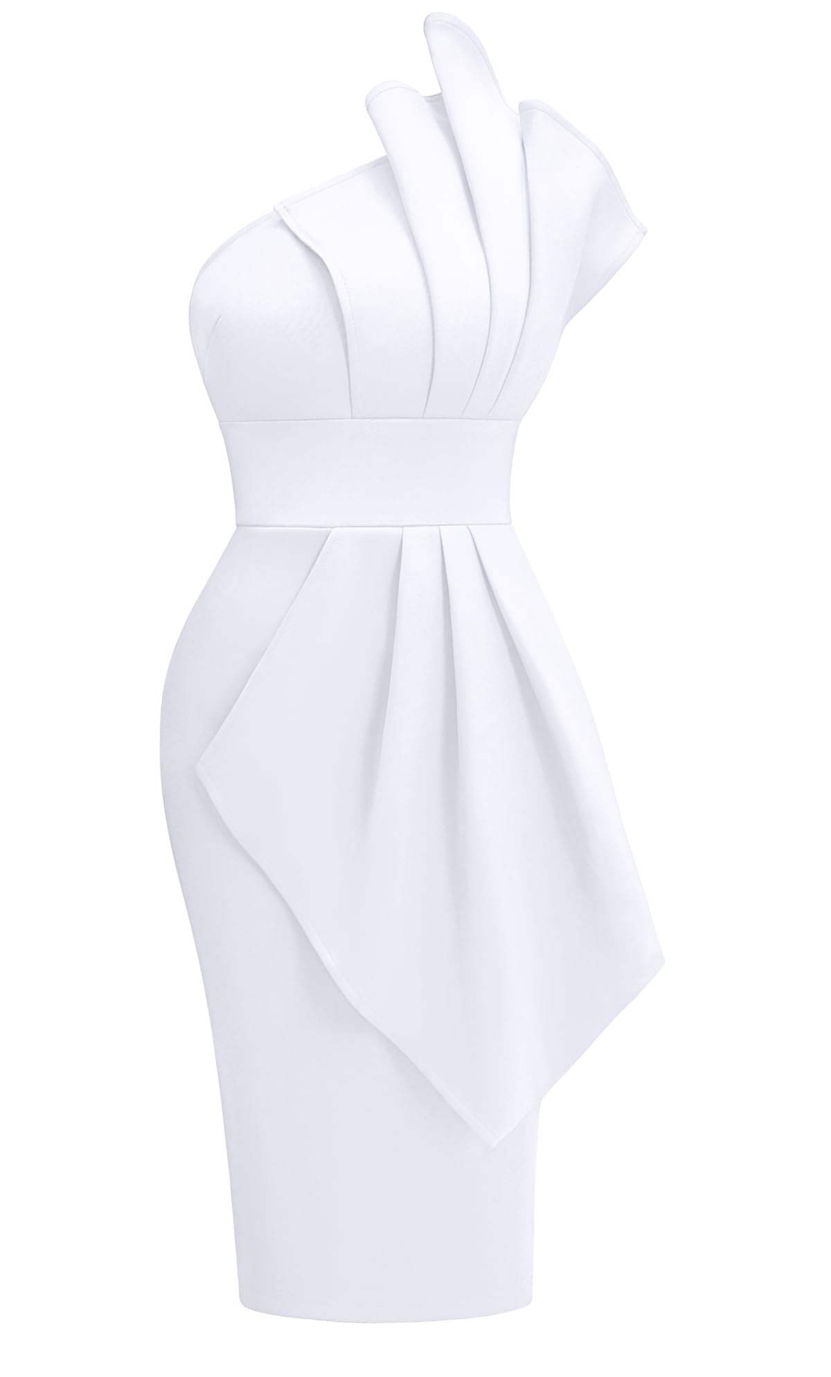 knee length dresses for ladies Petal & Pup Women's Pontee One Shoulder Pleated Midi Dress main image 0