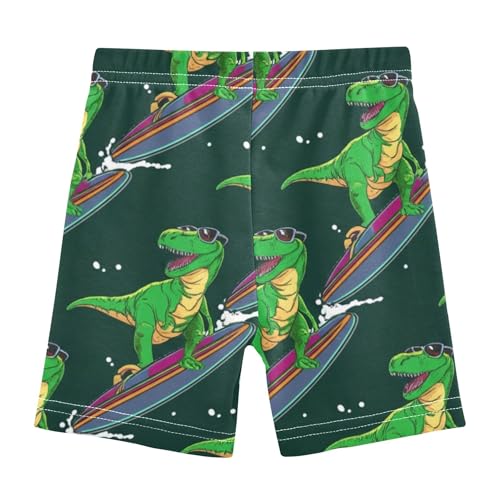 Joisal Toddler Girls Biker Shorts Cotton Shorts for Under Dresses Cool Dinosaur Green Surfboard Kids Clothes 4t2