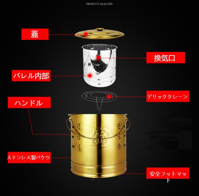 Amazon | 焼却炉 焼却器インナータンク付き ステンレス鋼の燃焼バレル