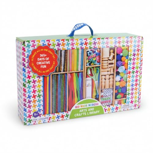 Kid Made Modern Arts and Craft Kit A DIY 3.8 Pounds of Hobby Craft Supplies & Materials Box for Creative Art Projects for Kids Age 4 5 6 7 8 9 10 11 & 12 Year Old Girls & Boys