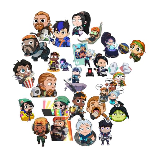 Image of Valorant Vinyl Stickers for Valorant Lovers, Gamer's and Others. Water Resistant, Resedue Free, Fade Proof, Installation Type : Peel & Stick, Width & Height : 5cm x 5.5cm, Unit : 24 Stickers