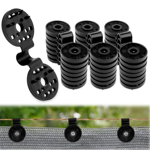 Image of 100PCS Shade Cloth Clips, Shade Cloth Plastic Clips | Greenhouse Fix Clamp, Windproof Awning Grip Tarp Clips for Sunshade Net, Anti Bird Netting, Garden Netting, Patio Accessories