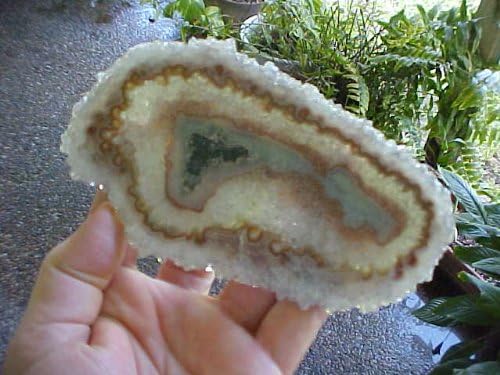 Zs2502 Gemqz Amethyst Stalactite Slice Huge Uruguay !!!