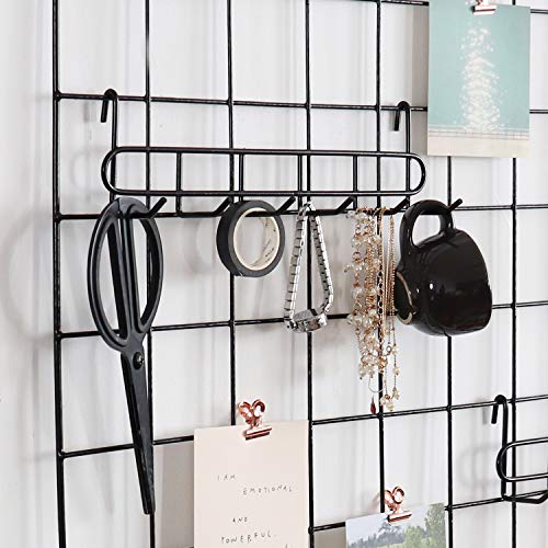 Friade Black Grid Hooks Rack For Wall Grid Panel,Hanging Hooks For Wall Grid Storage And Display，Size 10.7”X 2.8”X1.8 ”，2 Pack #TOP2