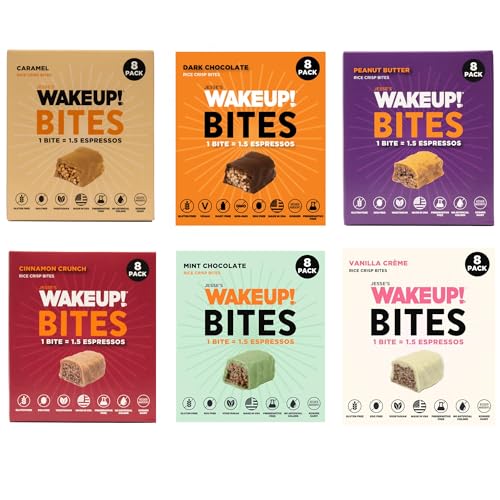 Image of WAKE UP! Caffeinated Protein Bites, Variety Pack, 6 Flavors (48 Bites)