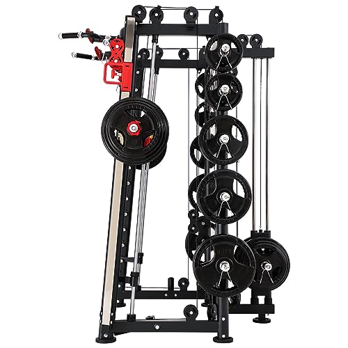 Altas Strength Home Gym Equipment Smith Machine with Pulley System Gym Squat Rack Pull Up Bar Upper Body Strength Training Leg Developer Light Commercial Fitness Equipment Included Accessories 3000Y - Image 4