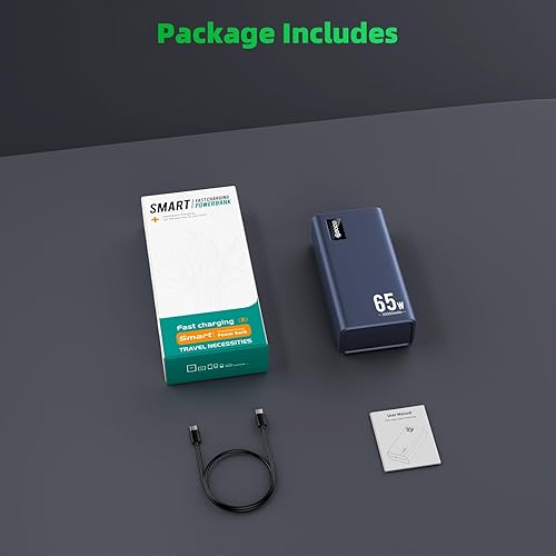 Miniatura 7 de Power Bank - Cargador portátil de carga rápida de 50000 mAh, 65 W, USB C, compatible con MacBook Dell, PD banco de baterías externas compatible con