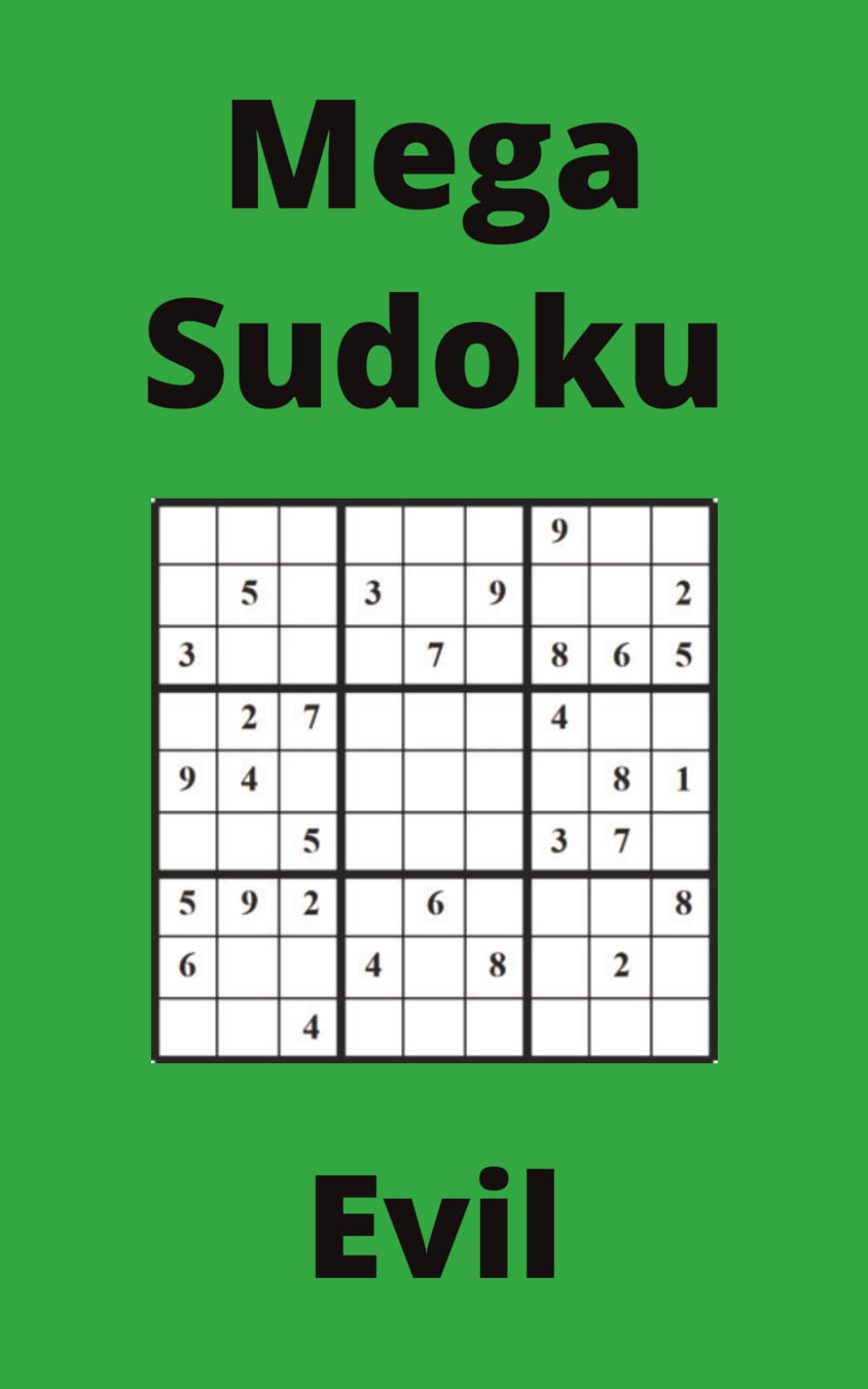 Green Mega Sudoku Book, 9x9 Puzzles, 150 Pages, 5x8, Evil