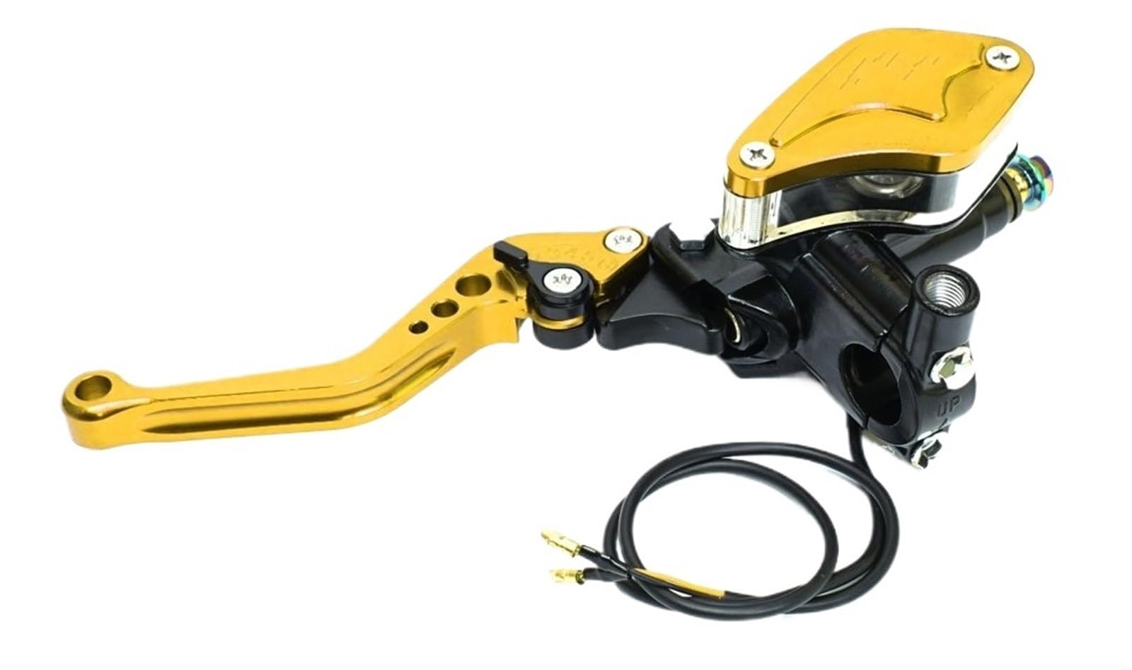 IUKMR Motorcycle Clutch Brake Lever 7/8 in Motorcycle Hydraulic Brake Clutch Kit Lever Master Cylinder Pump Oil Hose(G)