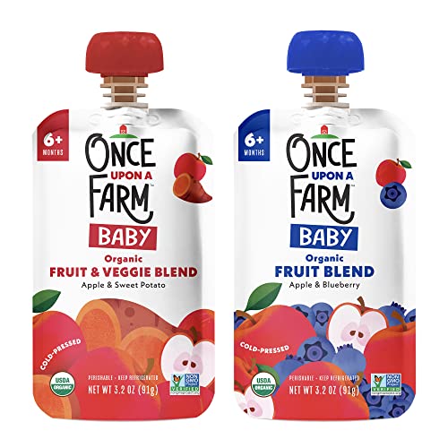 Once Upon a Farm | Organic Baby Blends | Apple Sweet Potato, Appl...
