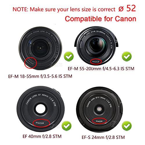 D5200 Lens Cap 52MM Nikon D5500 D3200 w/ NIKKOR AFS 1855mm Canon EFM