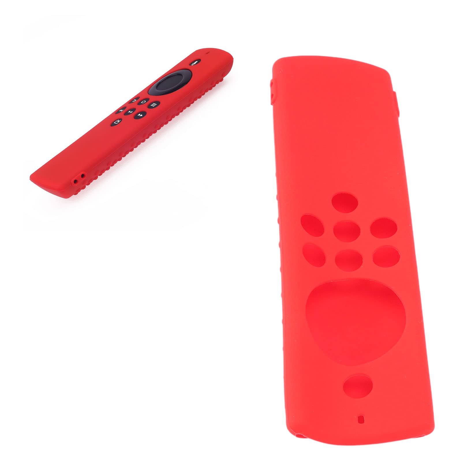 Funda protectora para Fire TV Stick de control remoto, funda protectora de silicona lavable a distancia, a prueba de golpes, protección de control remoto para Fire TV Stick Lite negro (rojo)