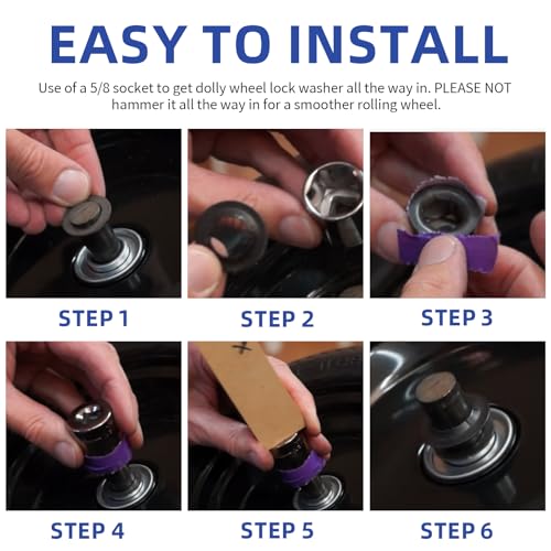 Image of Dolly Wheel Lock Washer Replacement for Hard-to-Find Push-On Pushnuts, 5 /8 inch Push Nut Locking Washer Fit for Hand Truck 5 /8 inch Axle Rod Push, Phosphate + Oil, 20 Pcs.