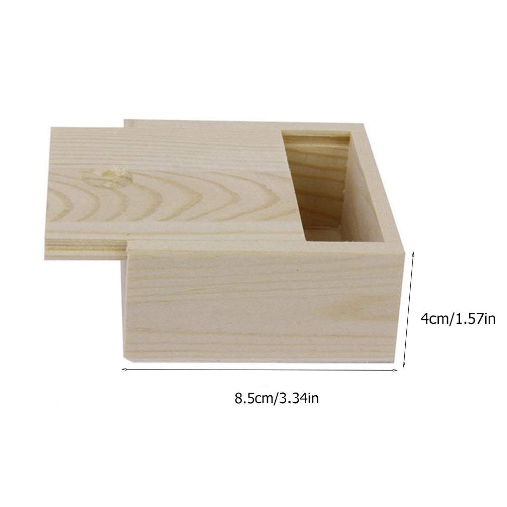 JOEBO 10 jaboneras de bambú de madera natural con tapa, caja de madera sin acabar, bandeja de jabón, mini caja de joyería de madera para manualidades