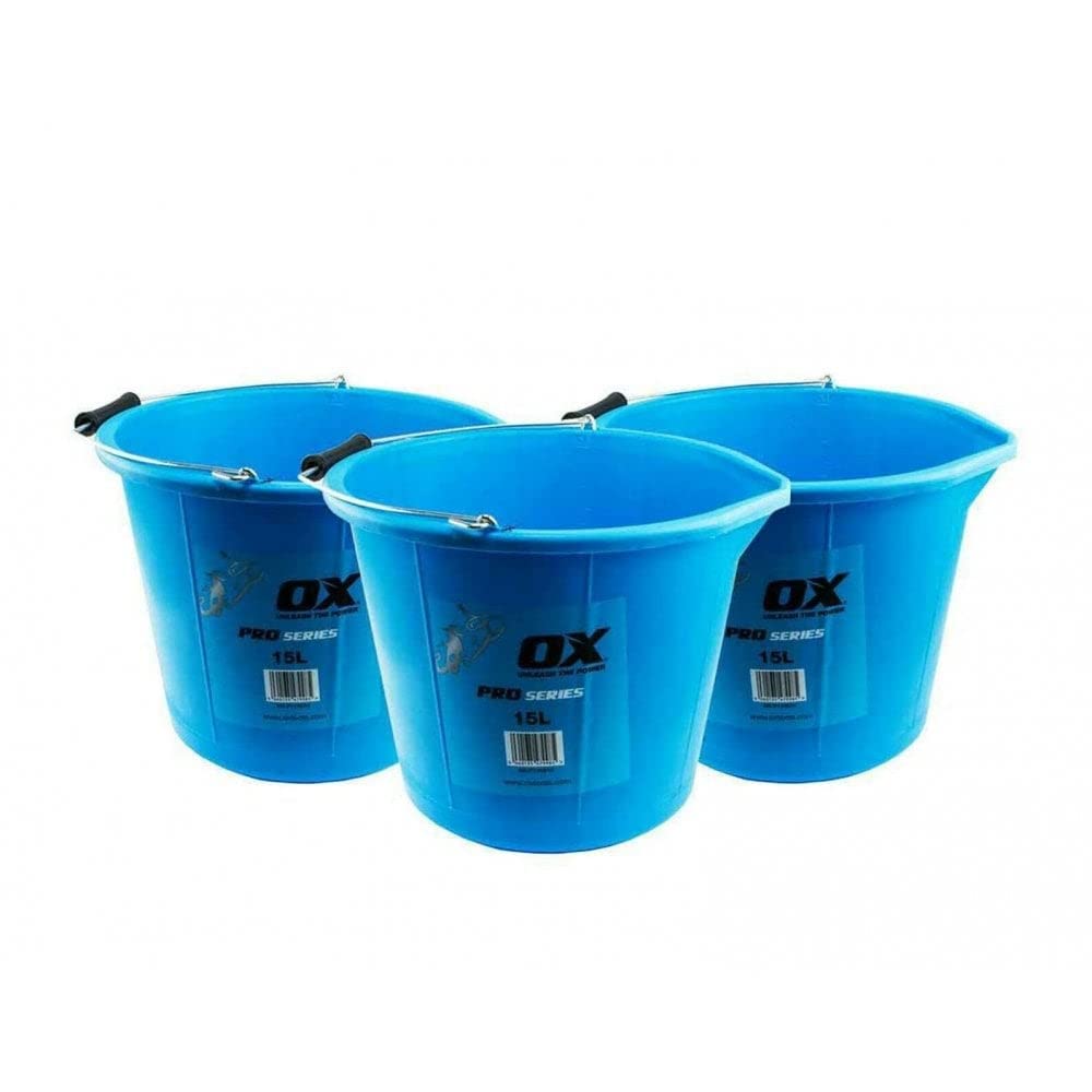 A TL Ox Tools OX-P110515/3 Pro Invincible 15L Bucket Blue x 3