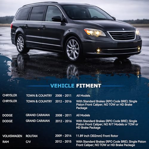 Image of Detroit Axle - Front Brake Kit for VW Routan Chrysler Town & Country