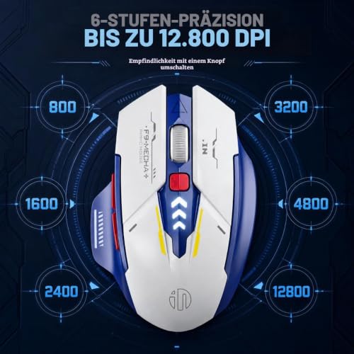 inphic A9 Kabellose Gaming‑Maus, wiederaufladbar, RGB, 12800 DPI – Ansicht 2