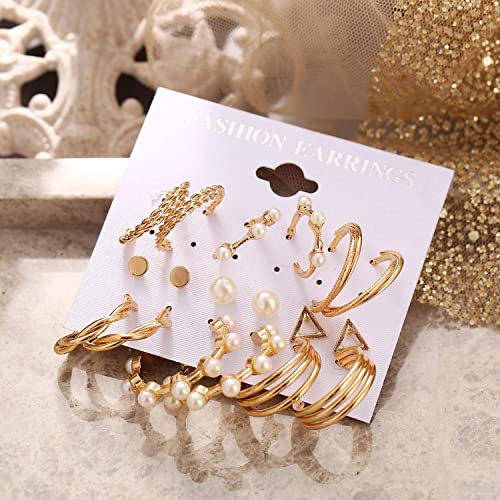 Image of Shining Diva Fashion Stylish Combo Metal Earrings for Women and Girls