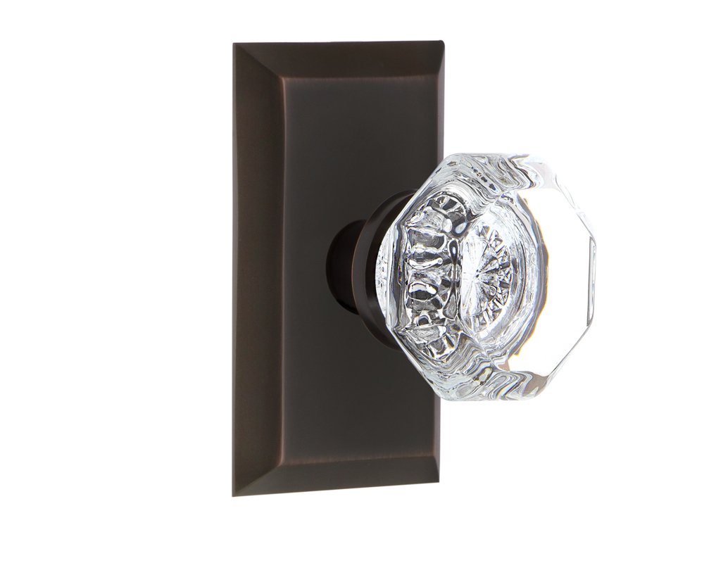 NostalgicWarehouse Studio Plate with Waldorf Knob, Privacy - 2.375", Timeless Bronze