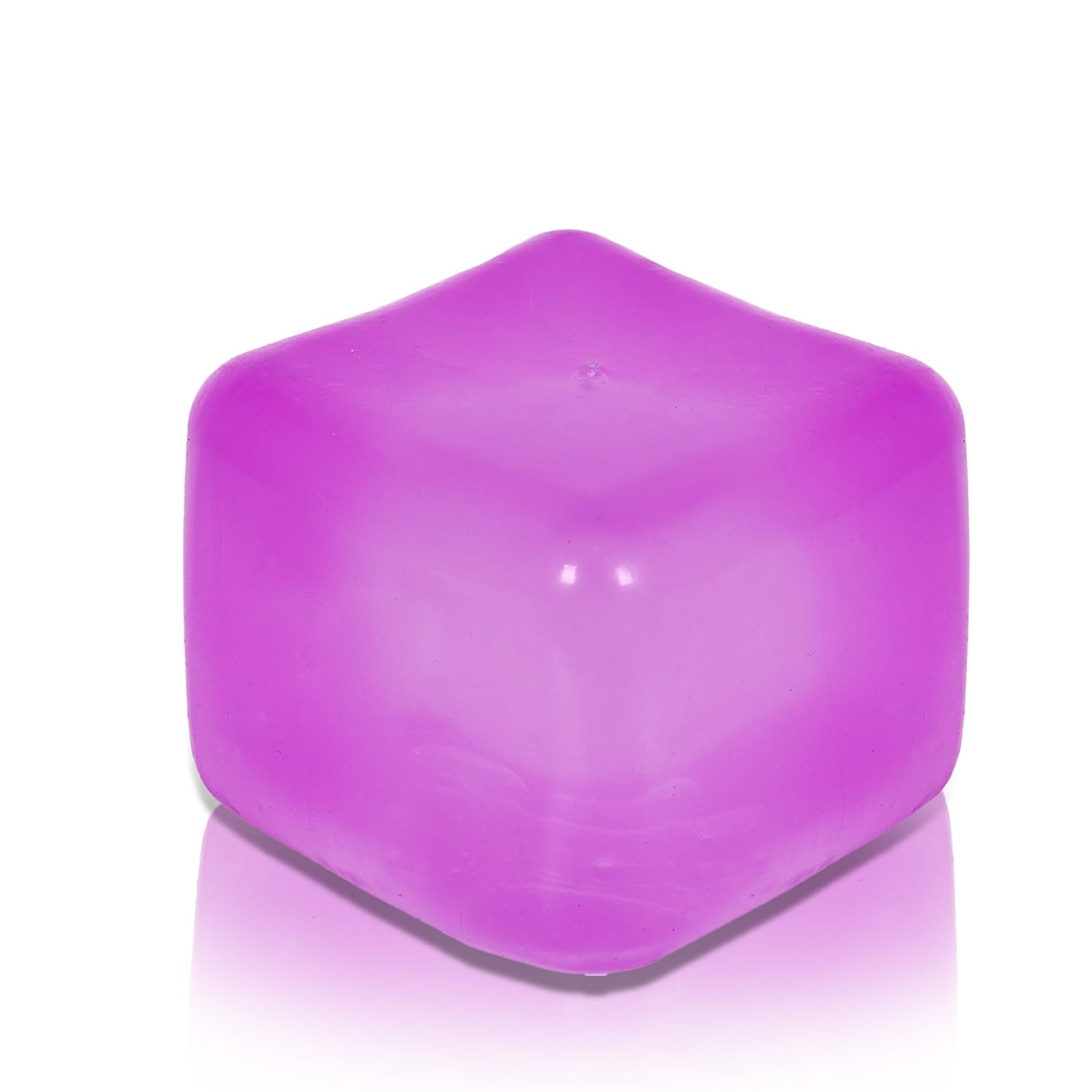 Copfeqyr Large Ice Cube Squishy Stress Cube (7cm / 2.76”), Soft Squishy Cube Toy for Adults & Teens, Gel-Filled Squishy Toys for Stress Relief & Focus, Durable Desk Fidget, Gift Box (purple)