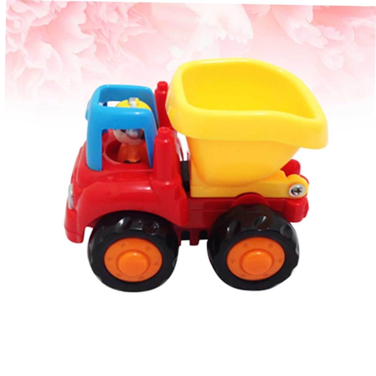 Camion Giocattolo per Bambini Veicolo Ingegneristico Verde in Abs Meccanismo a Strappo senza Batterie, Giocattolo Educativo per Apprendimento Precoce e Divertimento Sicuro