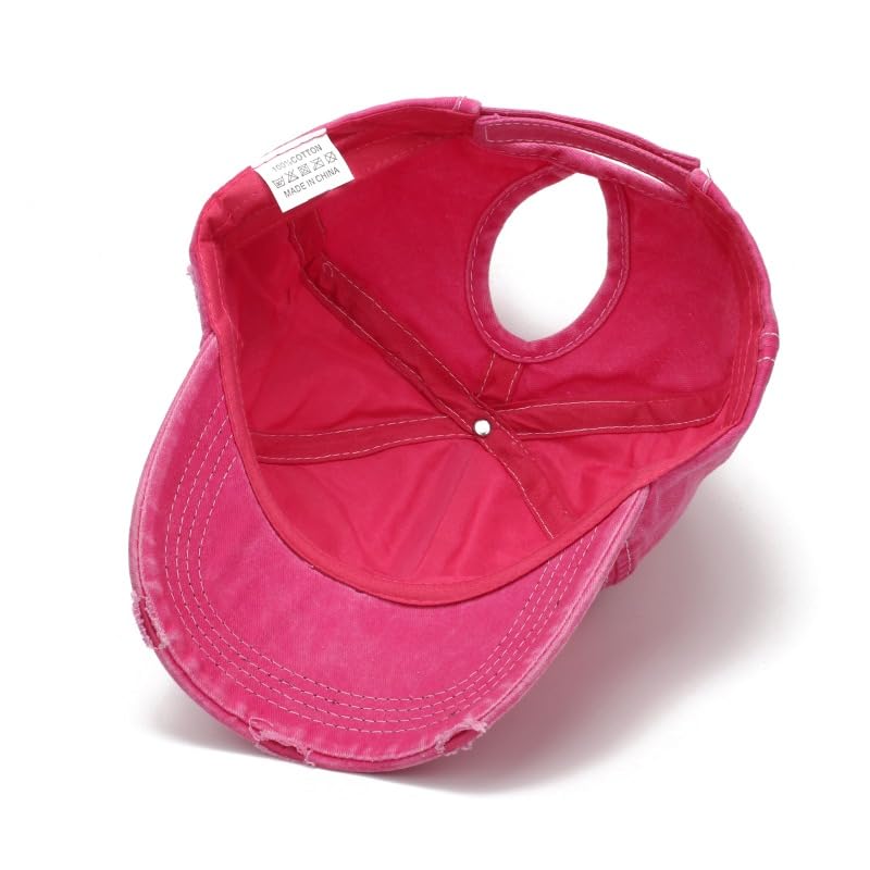 Image of Washed Scratch Frayed Baseball Cap Retro Adjustable with Five-Pointed Stars for Men Women Trucker Cap Unisex