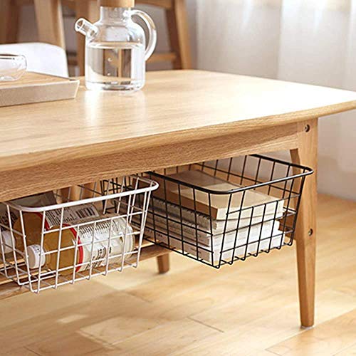 Ipegtop Wire Storage Freezer Baskets, Set Of 2 Large 15.2" Farmhouse Organizer Storage Bins Fridge Basket Rack With Handles For Kitchen Cabinets, Pantry, Office, Bathroom Organization- White #TOP6