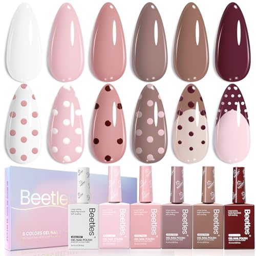 Beetles Neutral Gel Nail Polish Set 6 Colors HEMA Free
