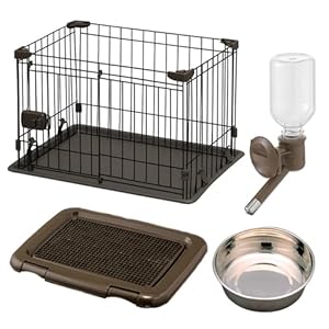 【レビュー注意】アイリスオーヤマ 【全部入り犬用スターターセット】 3,416円送料無料！【サークル・トレー・給水ボトル・ステンレス食器・お試しペットシーツ20枚】