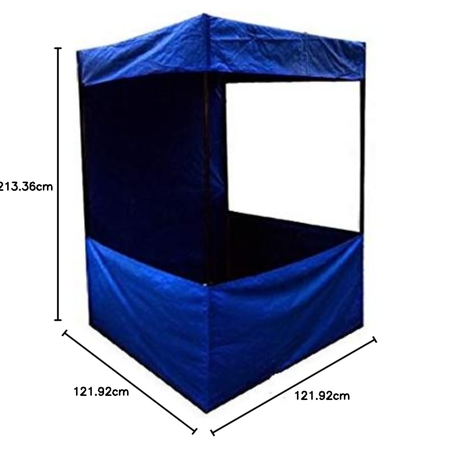 Image of 4x4x7 ft Promotional Canopy Tetron Cloth Waterproof, 3-Side Open Foldable Tent & Portable for Stall Promotion Activities, Advertising | UV Protection | Quick Setup with Carry Bag| (Blue)