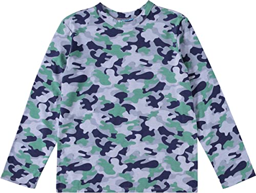 BCOOL 4 Pack Long Sleeve Shirts for Boys, Kids Cotton Blend Plain Printed Tshirts, Full Sleeved Crewneck Tees4