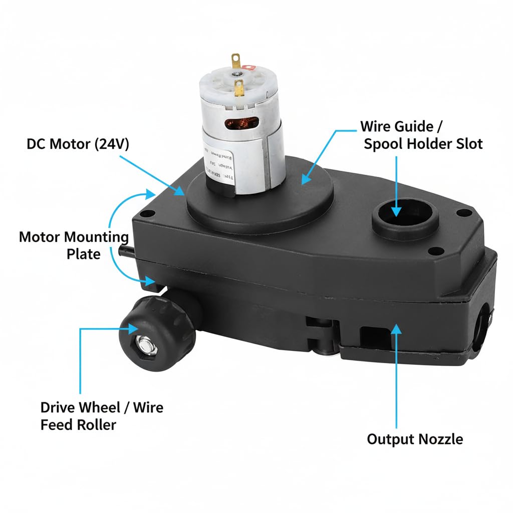 Motor de Alimentación Alambre Rodillo Soldador Dc de 24V 15W Mig 0.6-1.0Mm Máquina Soldadora de Alambre Soldadura Soldador de Núcleo de Flujo de AlimentacióN Automática