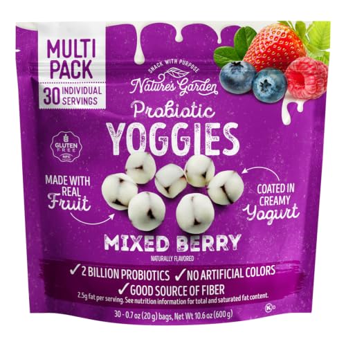 Nature's Garden Probiotic Mixed Berry Yoggies 21oz (30x0.7oz), Fruit Snacks