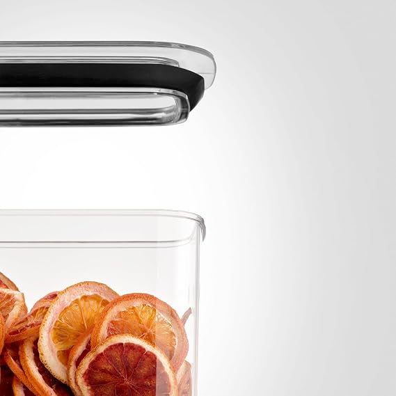 Orret Home Square Transparent Mica Leak Proof Vacuum Supply Container, Pulses and Nuts Storage Container, Durable Kitchen Accessory Protecting Food Freshness (2150 Ml)