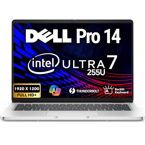 Image of Oemgenuine Dell Pro 14 AI Business Laptop, 14 inch FHD+ Display, Intel Core Ultra 7 255U Processor, 16GB DDR5 RAM, 512GB PCIe SSD, WiFi 6E + BT, Backlit Keyboard, FHD Webcam, Windows 11 Pro - Silver