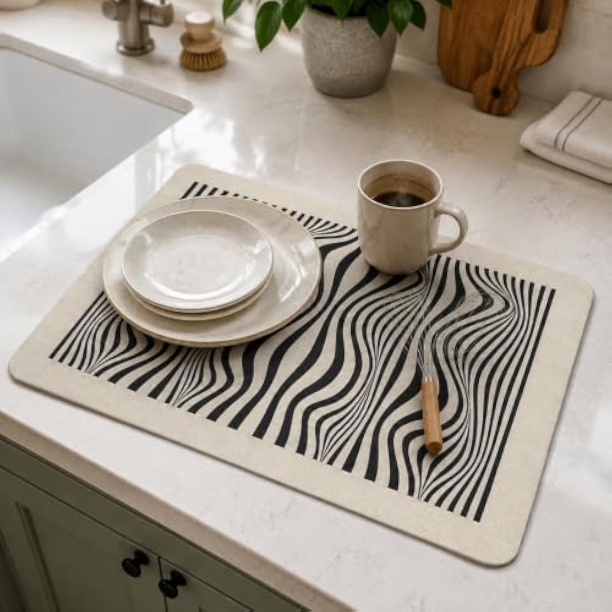 Diatomaceous Earth Kitchen Mat, Absorbent Drying Pad