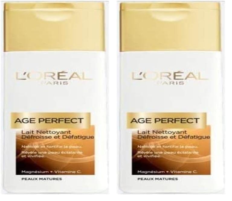 L'Oréal Paris - Lait Démaquillant Énergisant pour Visage & Yeux - Nettoyant, Défroissant et Défatiguant - Enrichi en Calcium & en Vitamine C - Peaux...