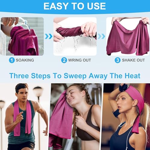QXCFTW 6pc Gym Towels - Cooling, Sweat & Travel Towels for Neck, Yoga, Outdoor, Golf, Running, Hiking, Sports & Camping - Image 5