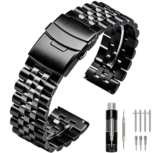 Bracelet montre métal à 5 rangées pour hommes et femmes