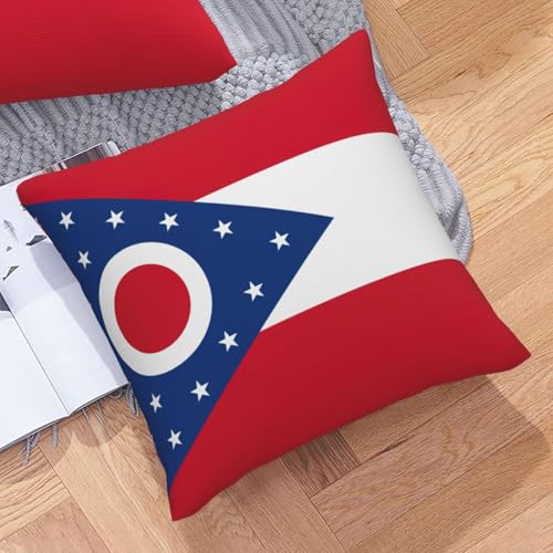Fundas para cojines decorativos de sofá juego de 2 con estampado de bandera de Ohio 8