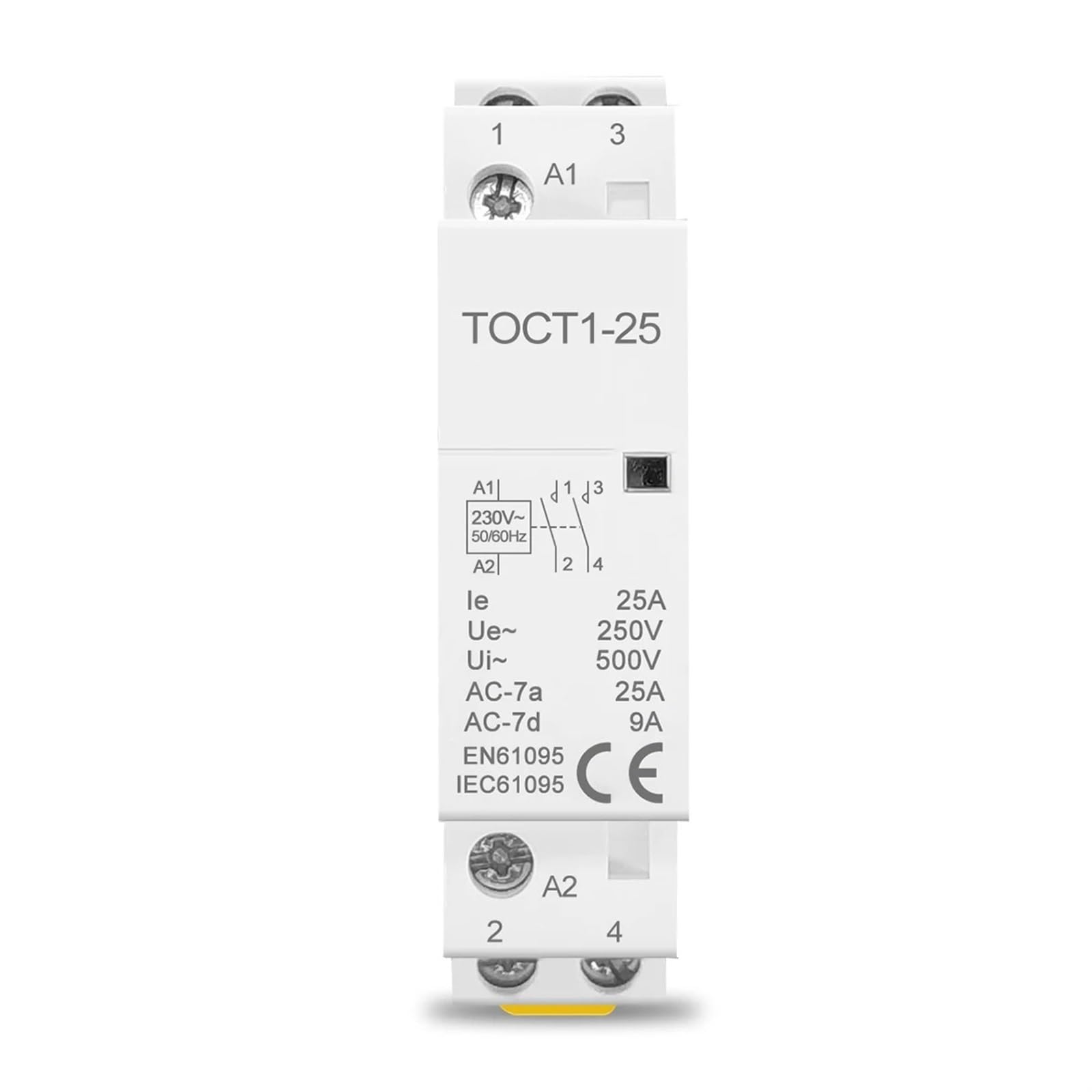 TOCT1 2P 25A 220V/230V 50/60HZ Domowy stycznik modułowy AC na szynie DIN 2NO 2NC lub 1NO 1NC 1 szt. (16A 2NO)