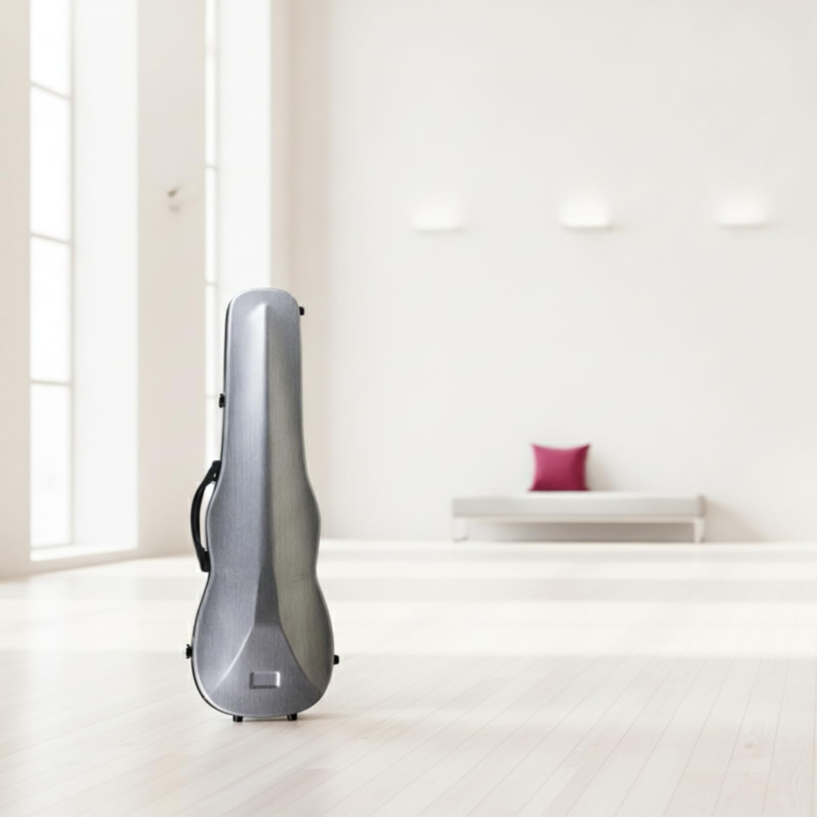 Harilla Geigenkoffer Hartschale Etui Instrumentenkoffer Schutzkoffer mit Tragegriff Rucksackgurten Halsstütze Sicherem Verschluss Robuste Außenschale für, Schwarz Gestreift