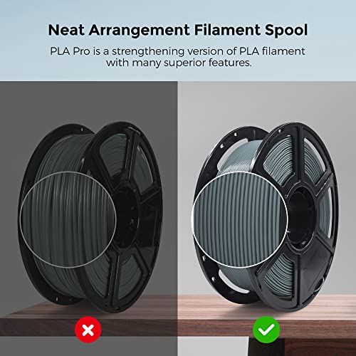 Image of FLASHFORGE 3D Printer Filament, PLA PRO Filament 1.75mm, 1KG Spool (2.2lbs), Dimensional Accuracy + /- 0.02mm for FDM 3D Printers, Better Tenacity & No Knotting (Grey)