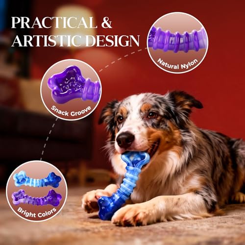 2-Pack Indestructible Dog Toys for Aggressive Chewers - Use Code JKWMYVK8