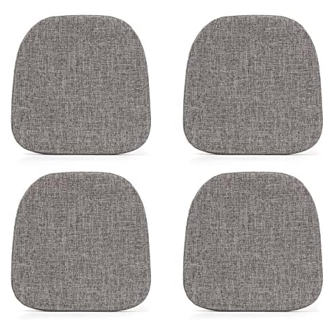 Tromlycs 14x14 Metal Chair Cushions Pads Set of 4 for Tolix Metal Chairs Small Seat Cushions 14 inch Grey Cover