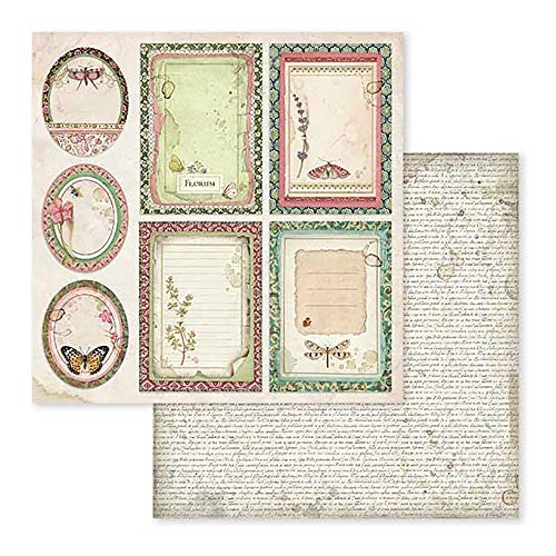 STAMPERIA Block 10 Sheets 30.5x30.5 (12"x12") Double Face Spring Botanic, SBBL50