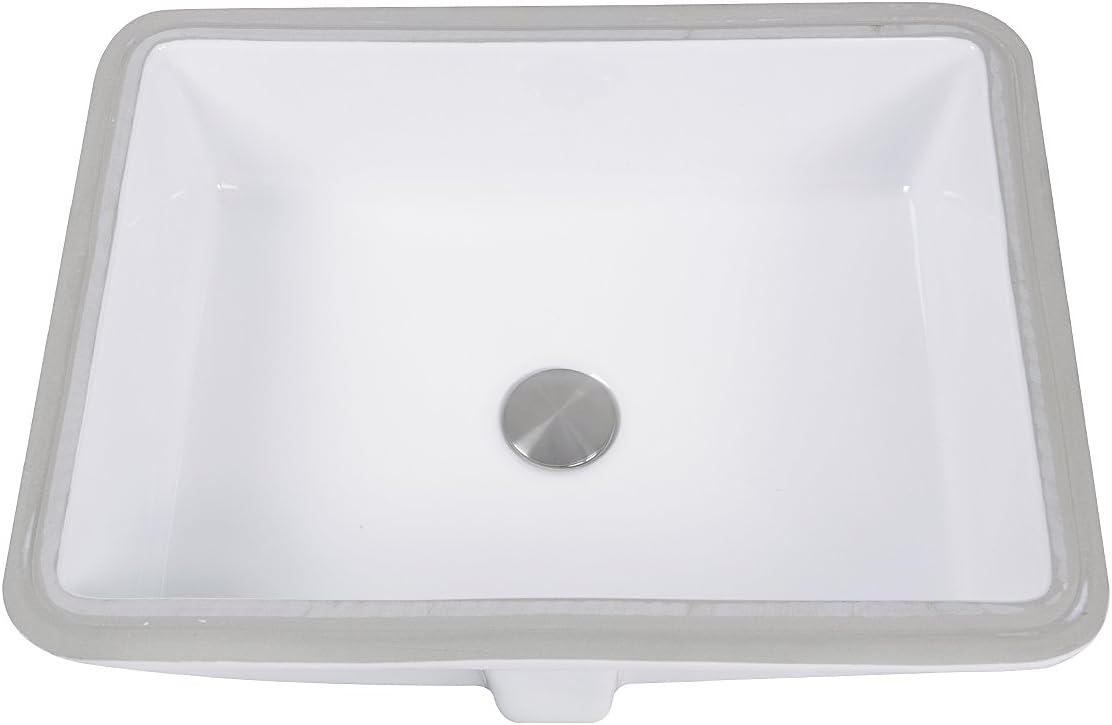 Nantucket Sinks GB-17x13-W Glazed Bottom Undermount Rectangle Ceramic Sink, 17 x 13, White