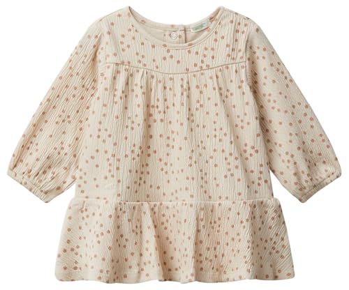 United Colors of Benetton Vestito 35cuav00m Vestido, Beige, 62 cm para Bebés